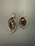 Viva La Vulva - Medium Black Leather Earrings