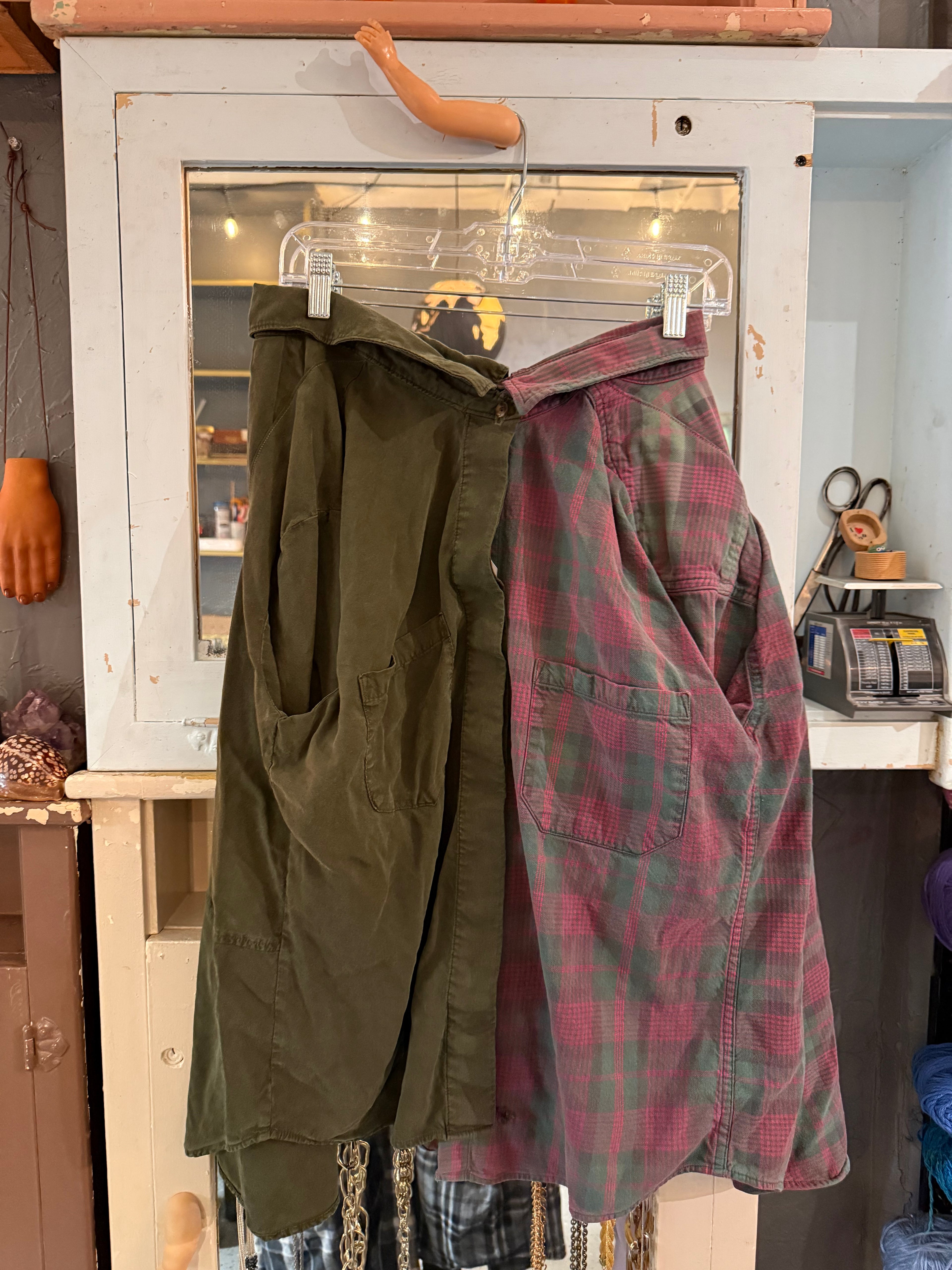 Breve Skirt - Green & Pink Plaid
