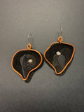 Viva La Vulva - Large Matte Black Leather Earrings