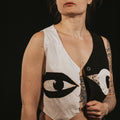 My Eyes are Down Here - Half Half White/Black Vest