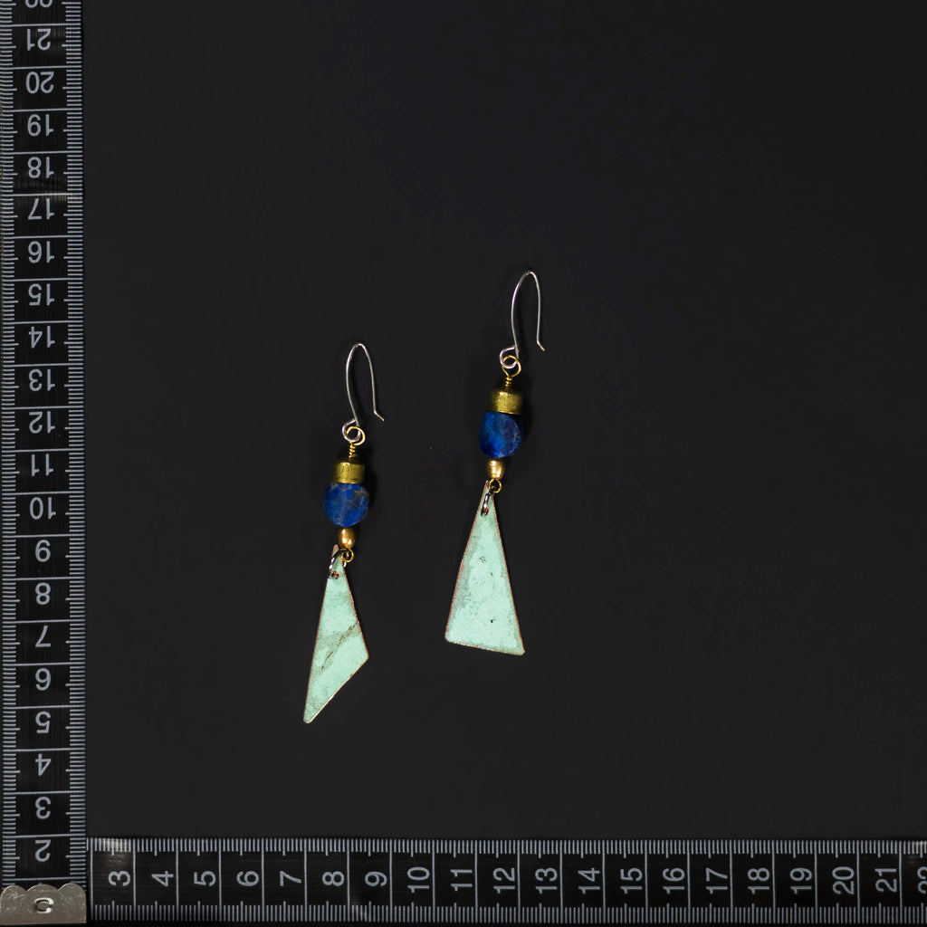 You'll Like Tacoma - Lapis Lazuli Triangle Earrings