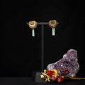 You'll Like Tacoma - Three Metal Moons with Skinny Copper Rectangle Dangle Stud Earrings