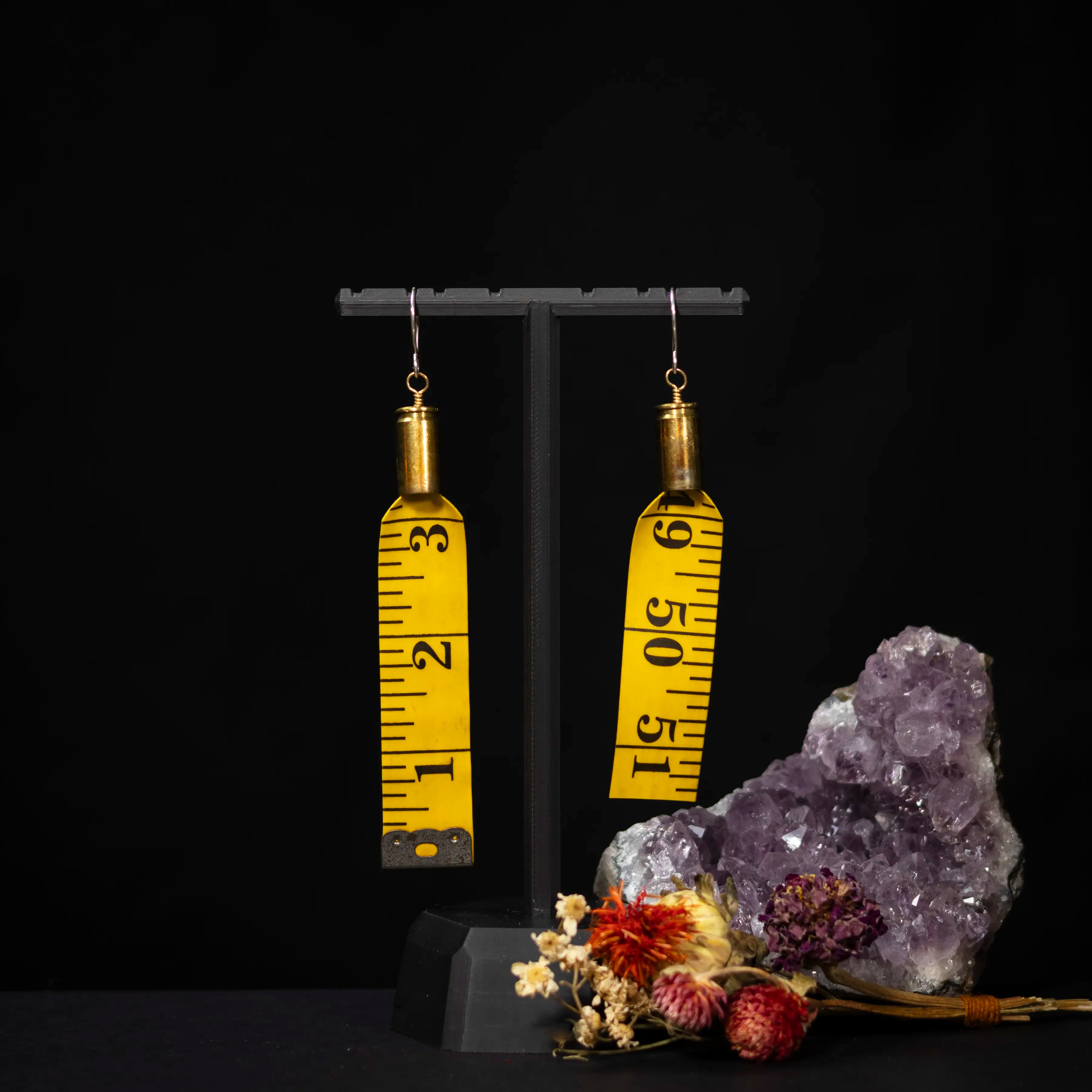 Measure Up - Yellow Tape Earrings