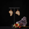 Viva La Vulva - Medium Textured White Leather Earrings