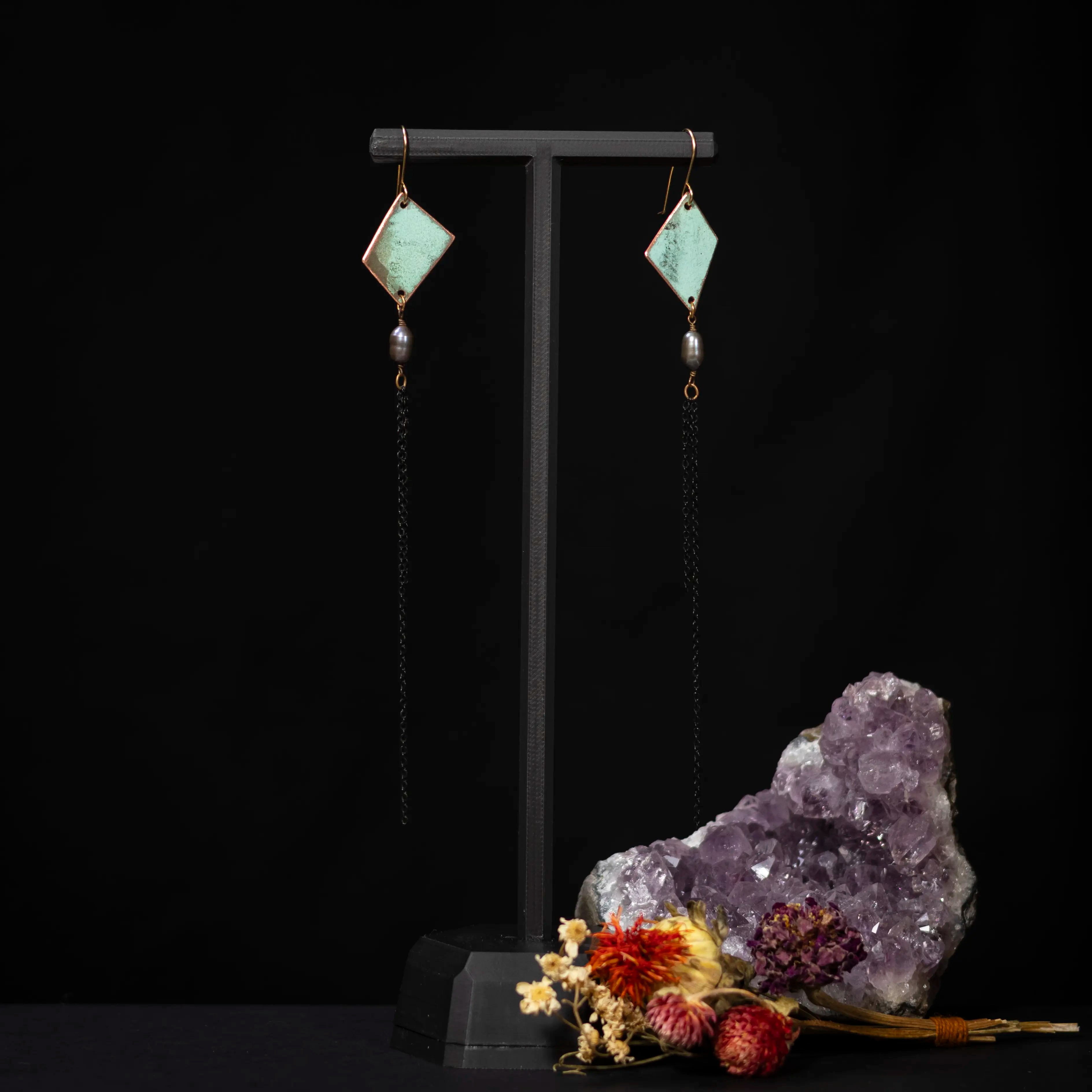 You'll Like Tacoma - Pearl & Diamond Dangle Earrings