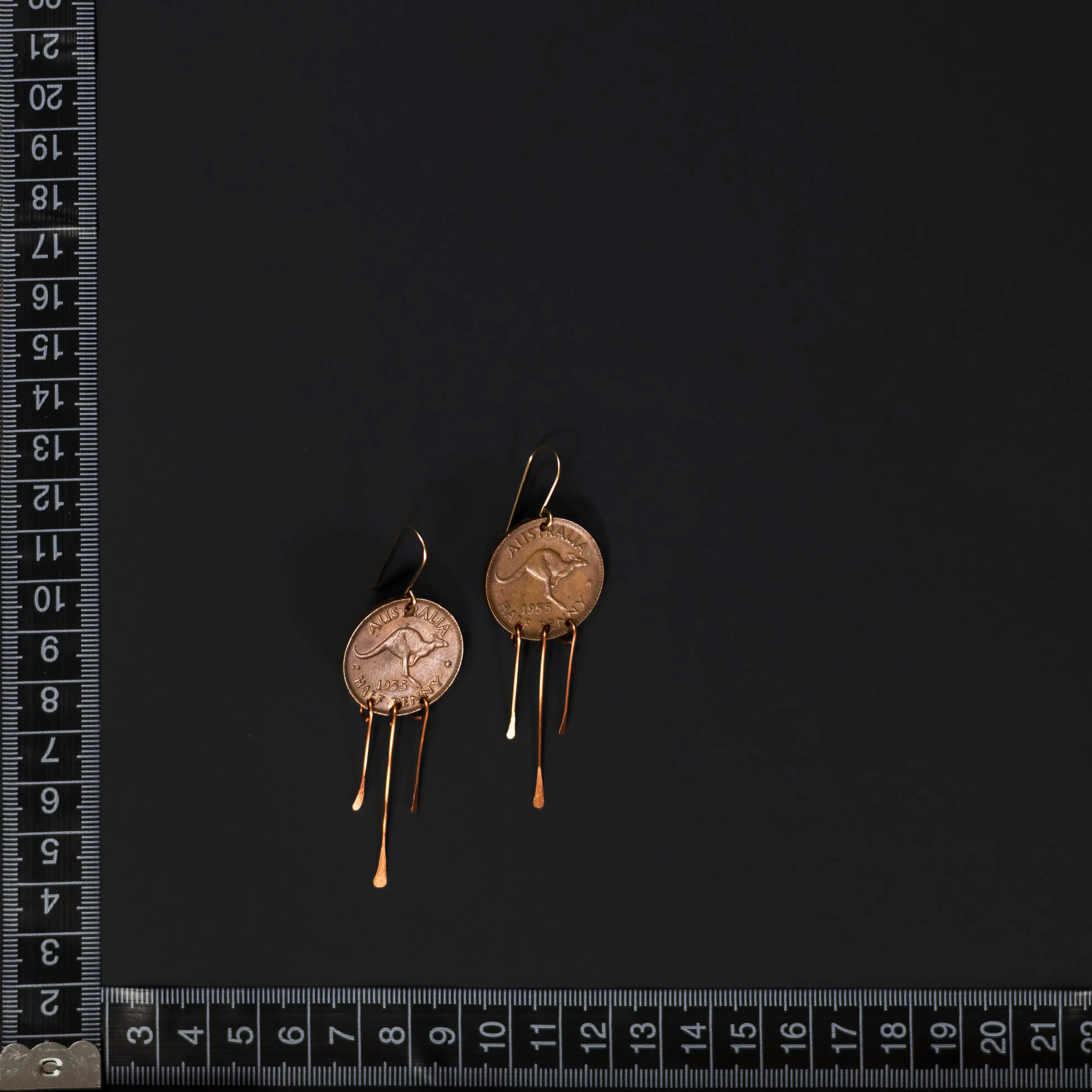 A Penny for Your Thoughts - 1955 Australian Half Penny Coin Earrings