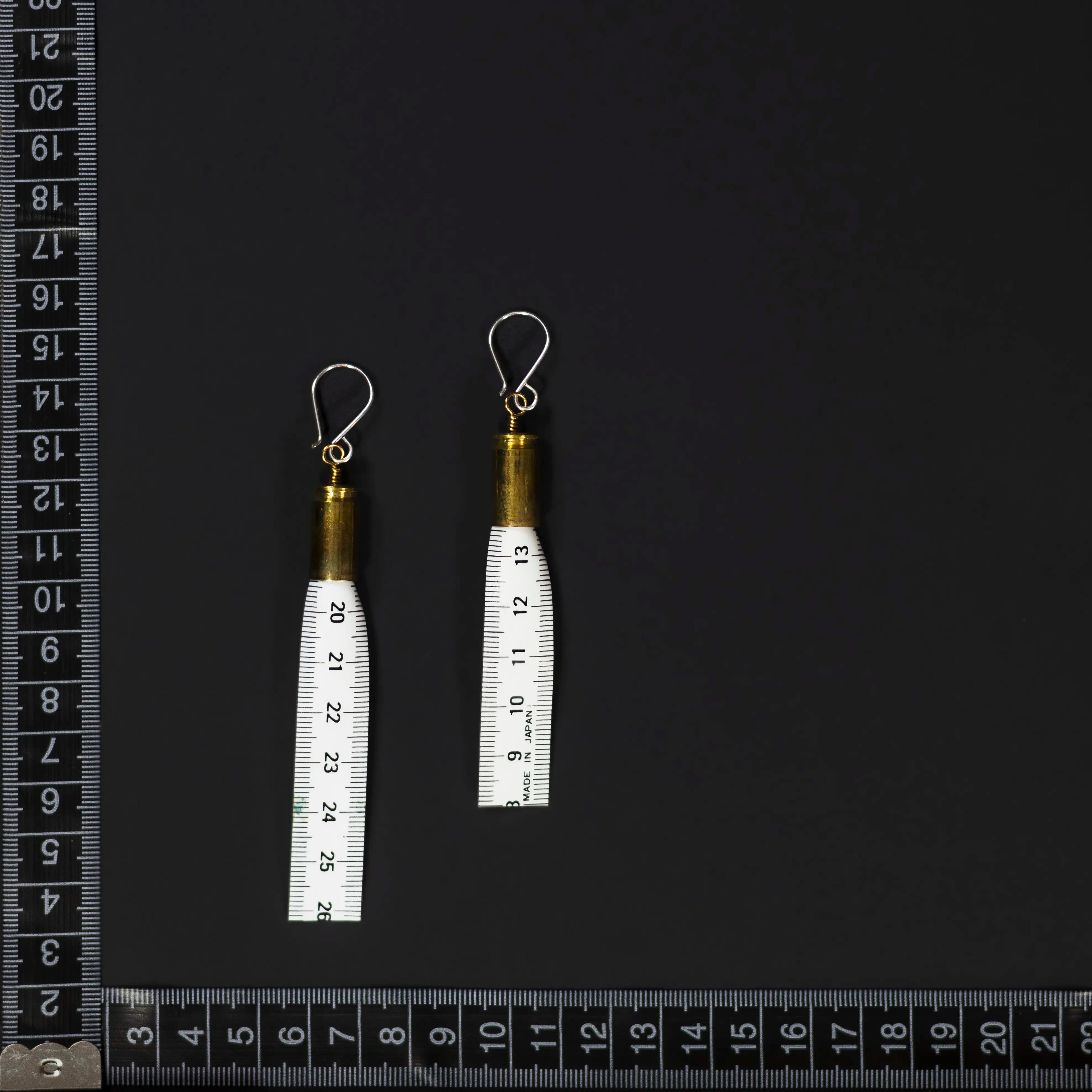 Measure Up - White Tape Earrings