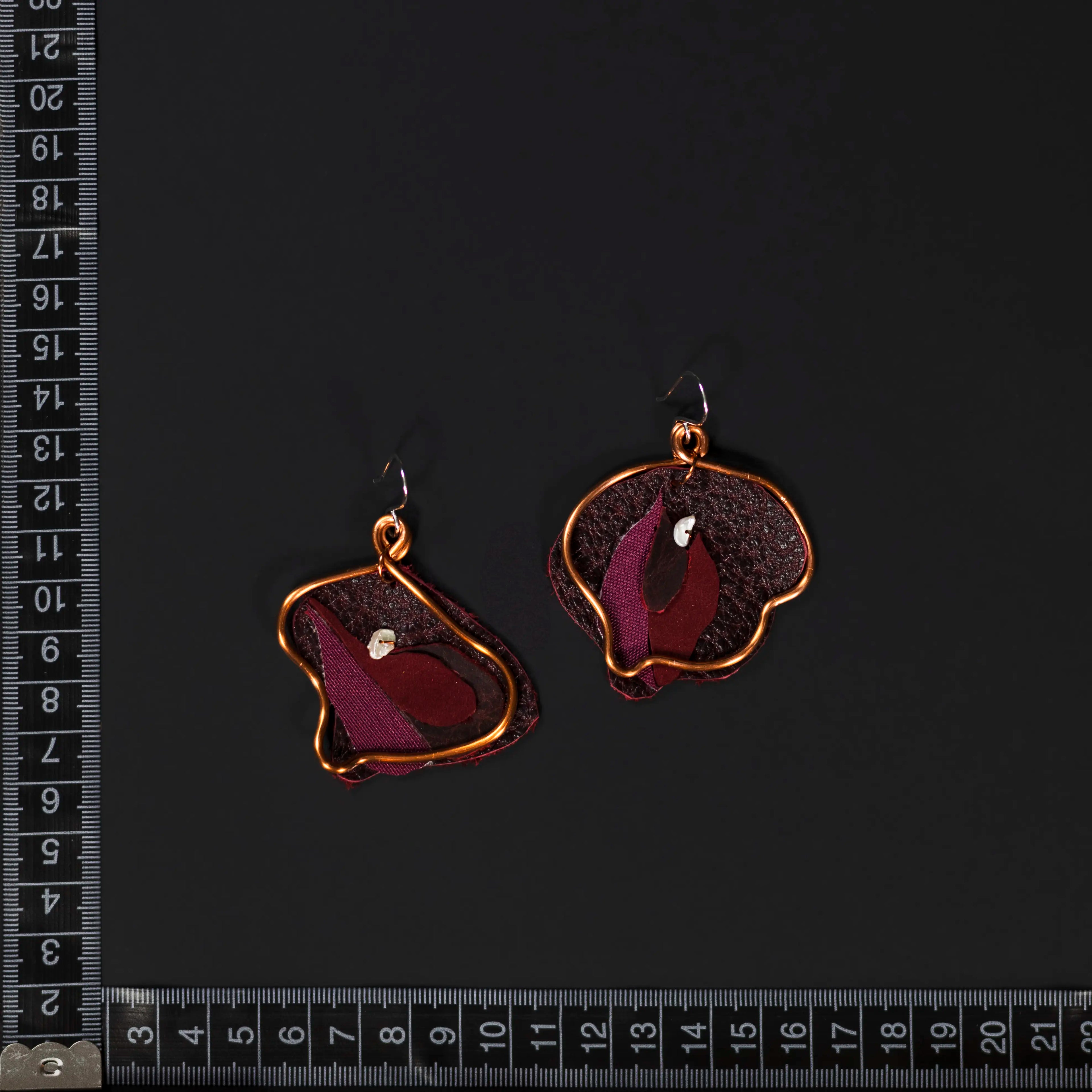 Viva La Vulva - Large Dark Red Leather Earrings