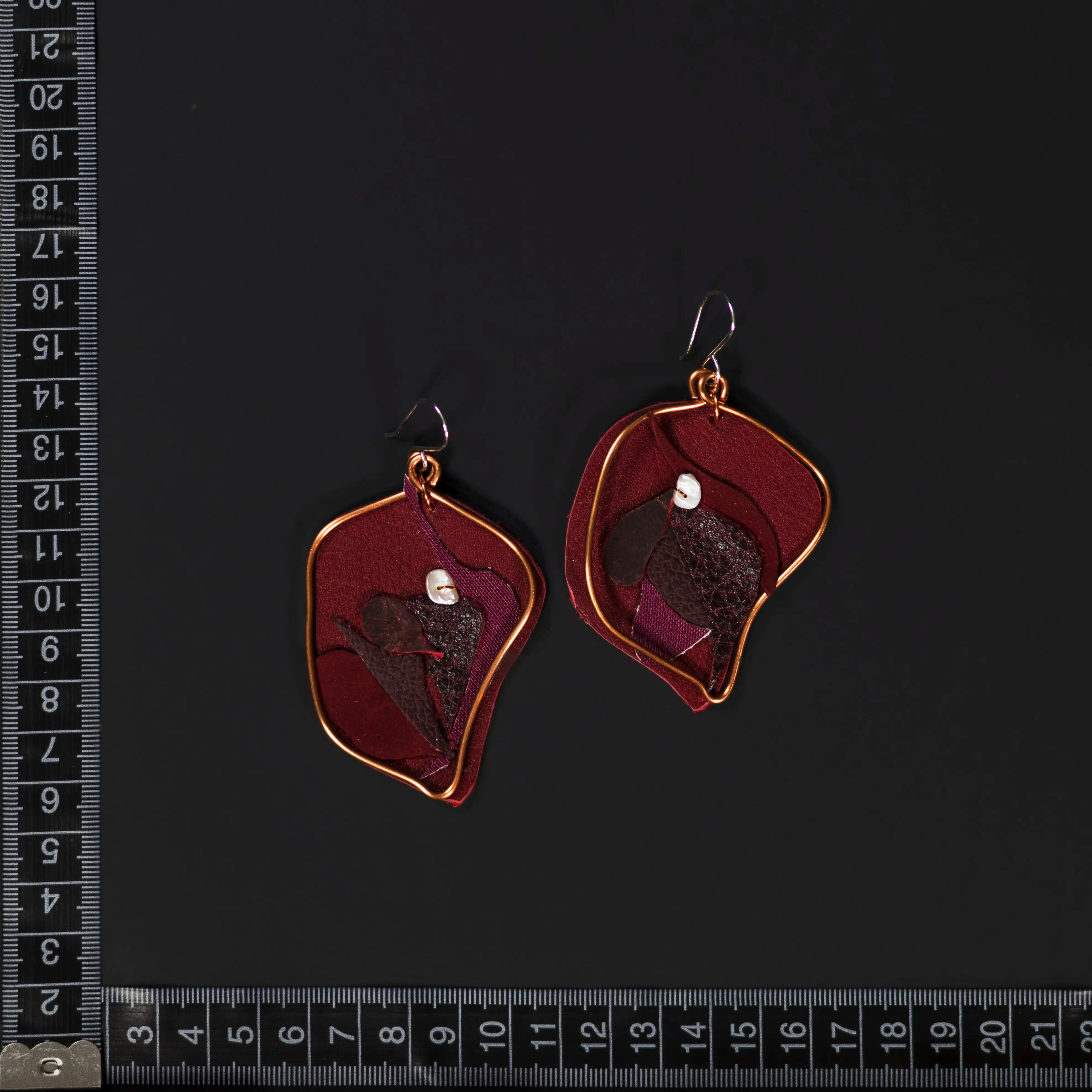 Viva La Vulva - Large Burgundy Leather Earrings