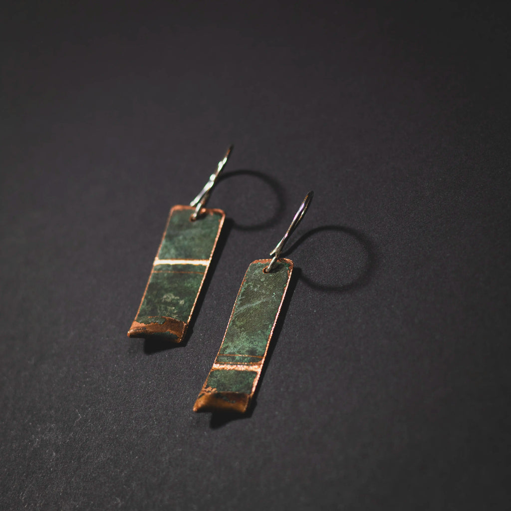 You'll Like Tacoma - Rectangle Hangers with Etching Earrings