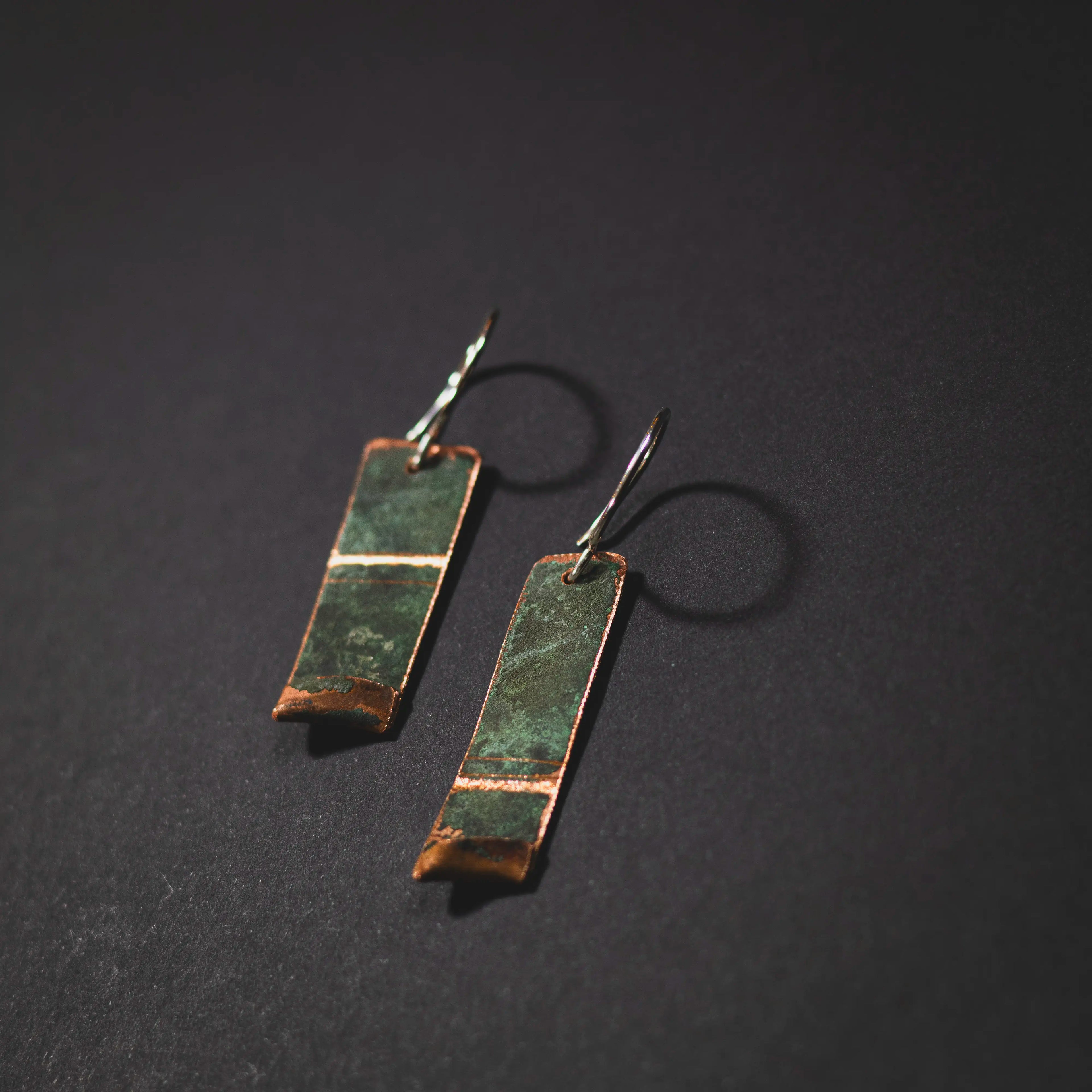You'll Like Tacoma - Rectangle Hangers with Etching Earrings