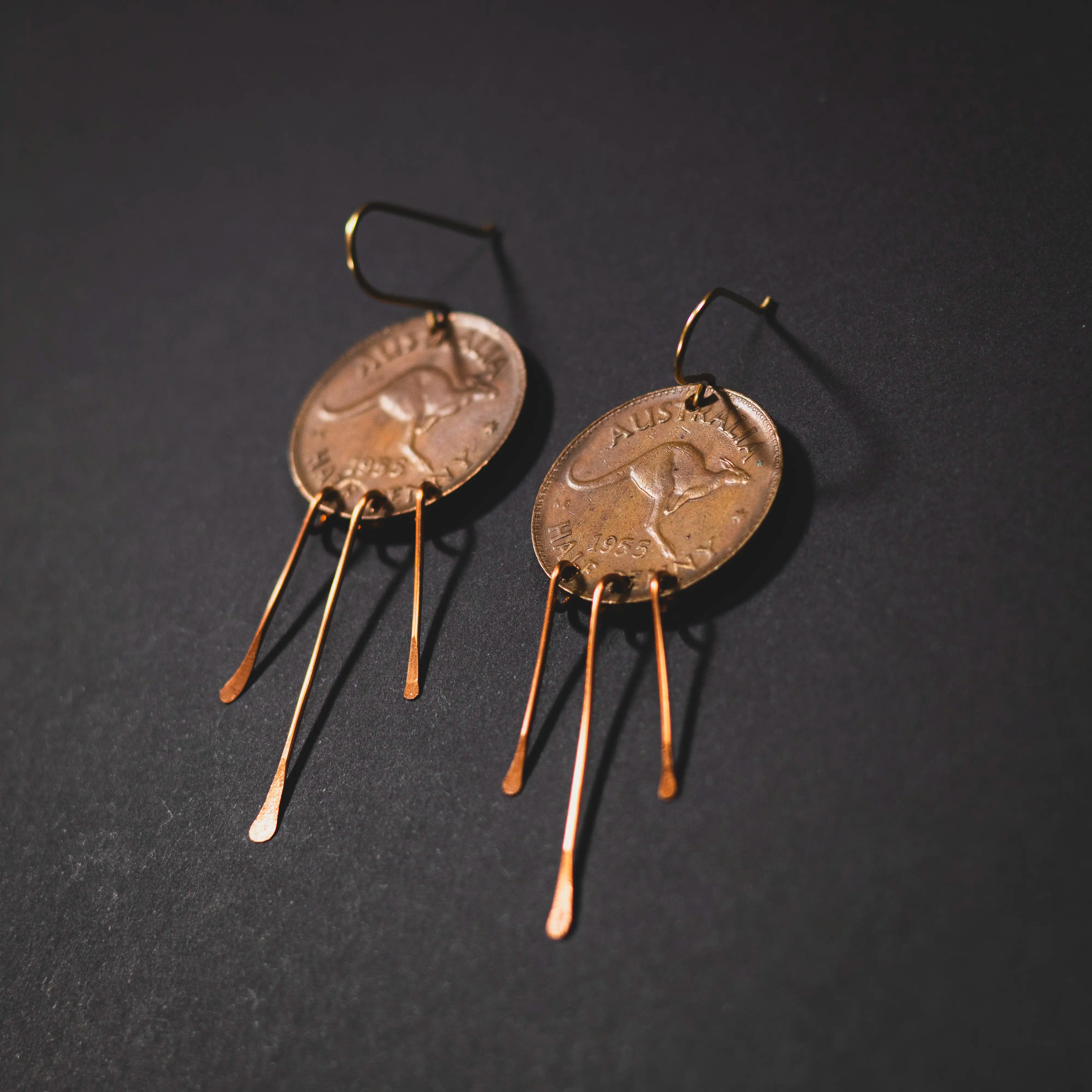 A Penny for Your Thoughts - 1955 Australian Half Penny Coin Earrings