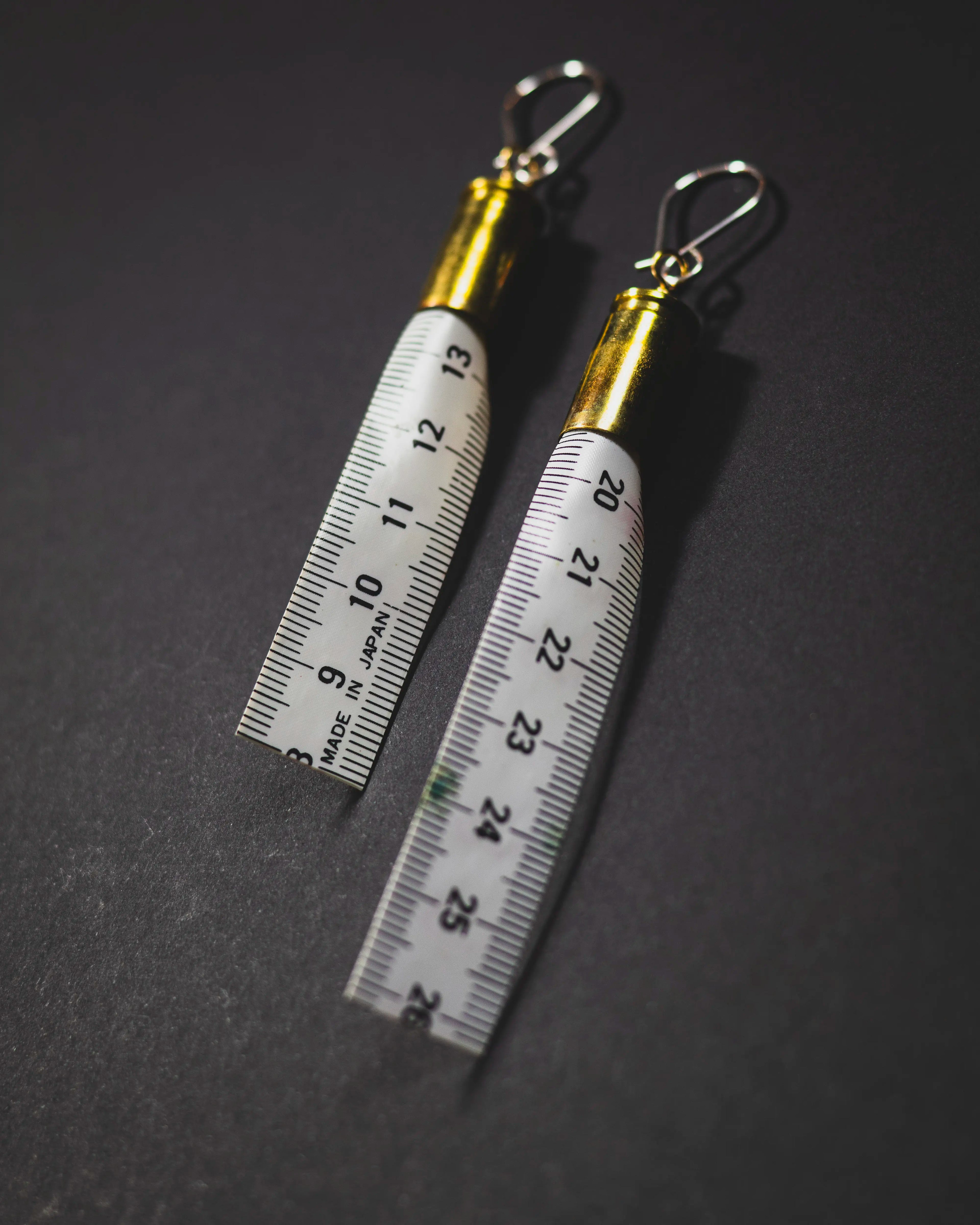 Measure Up - White Tape Earrings