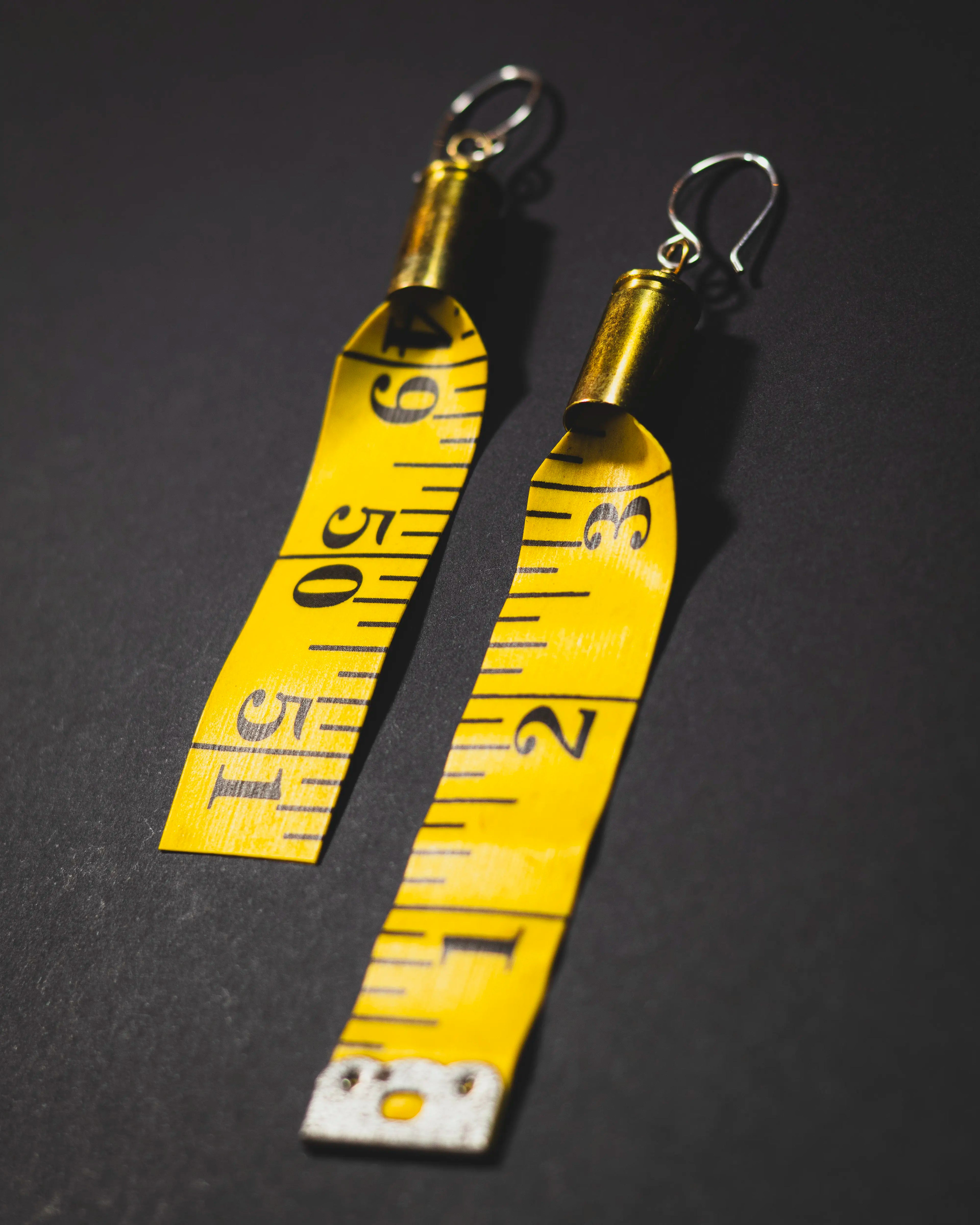 Measure Up - Yellow Tape Earrings