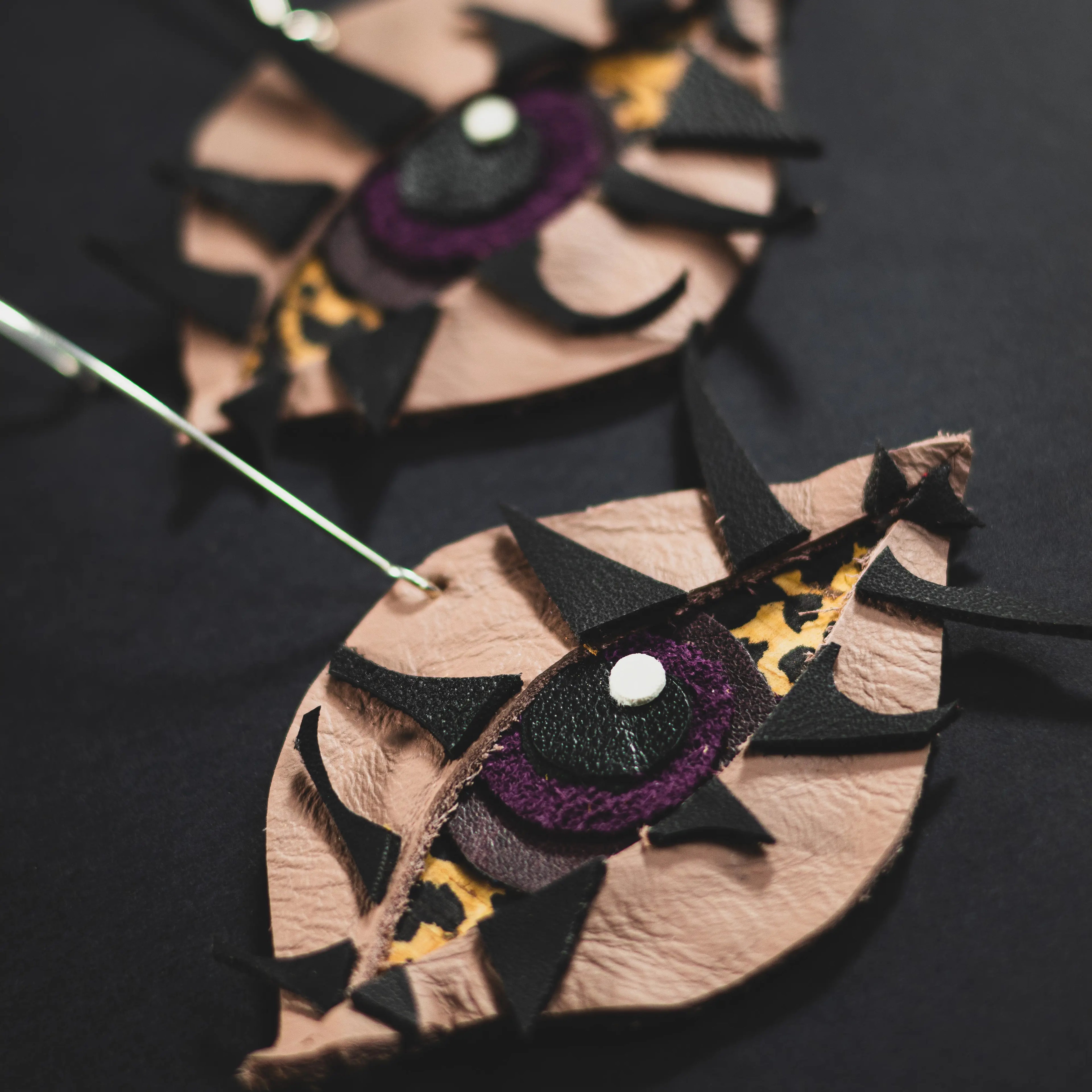 Eye See You - Purple Iris Double Lash Earrings