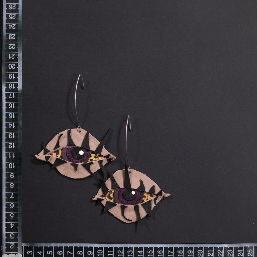 Eye See You - Purple Iris Double Lash Earrings