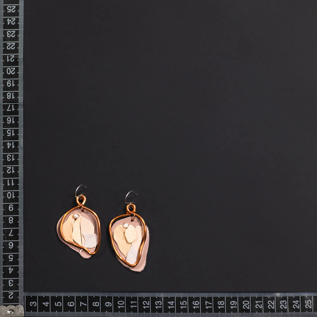 Viva La Vulva - Medium Nude Leather Earrings
