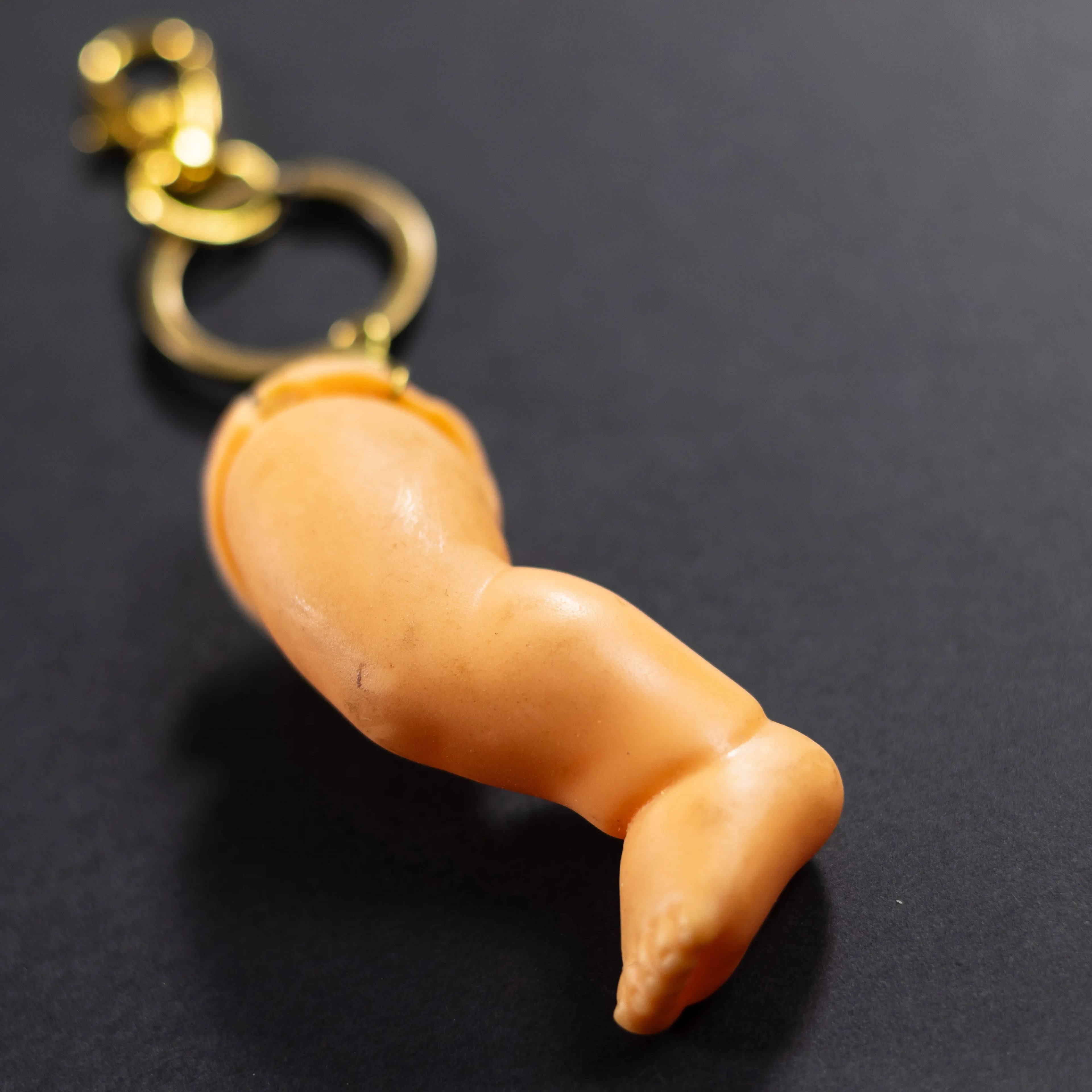 Give Me a Hand Baby - Rubber & Bronze Baby Foot Keychain