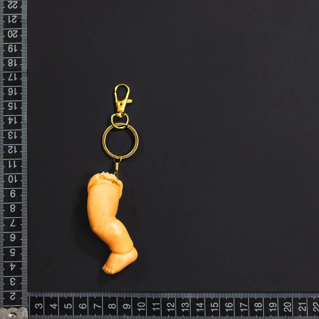 Give Me a Hand Baby - Rubber & Bronze Baby Foot Keychain