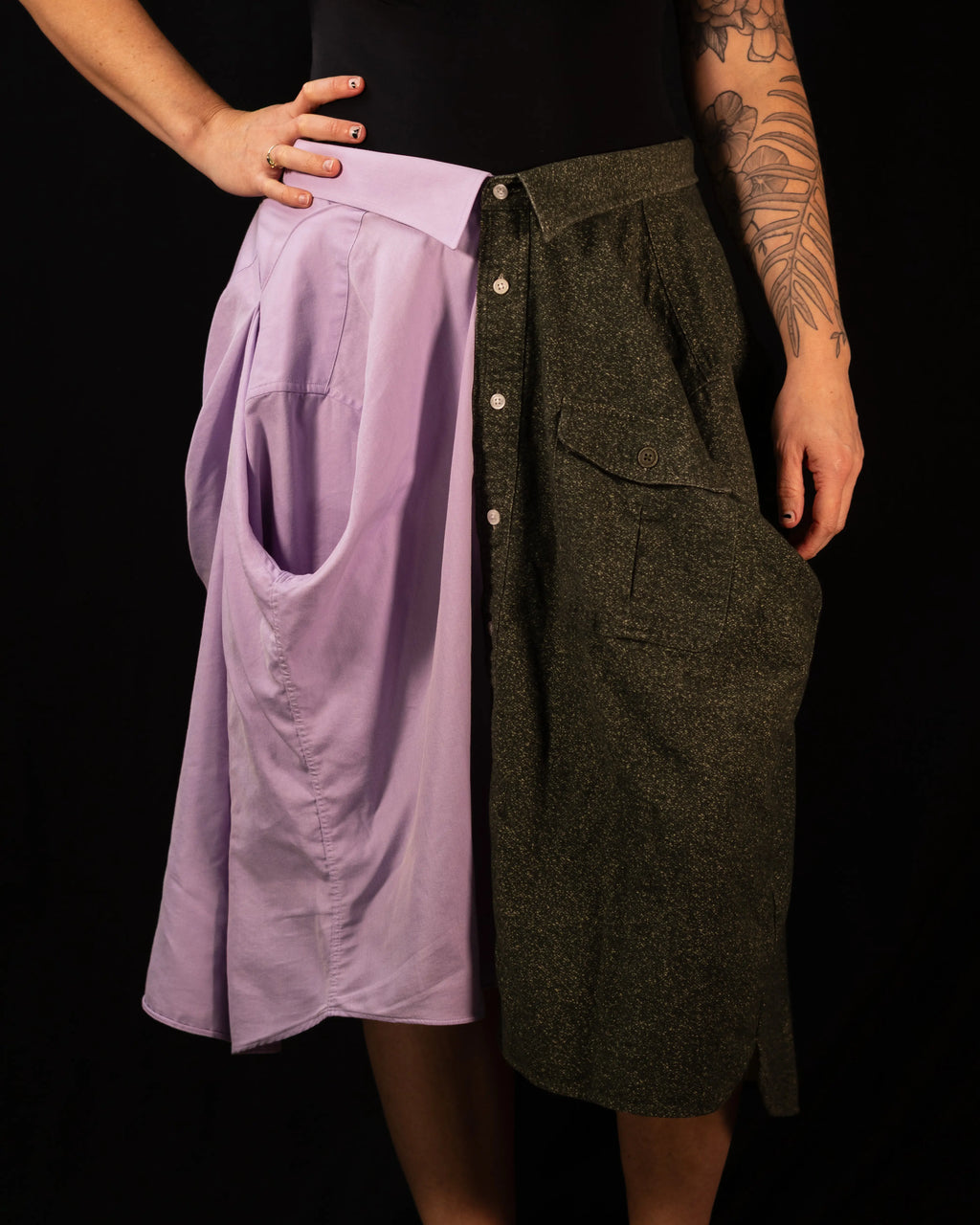 Breve Skirt - Green & Lavender