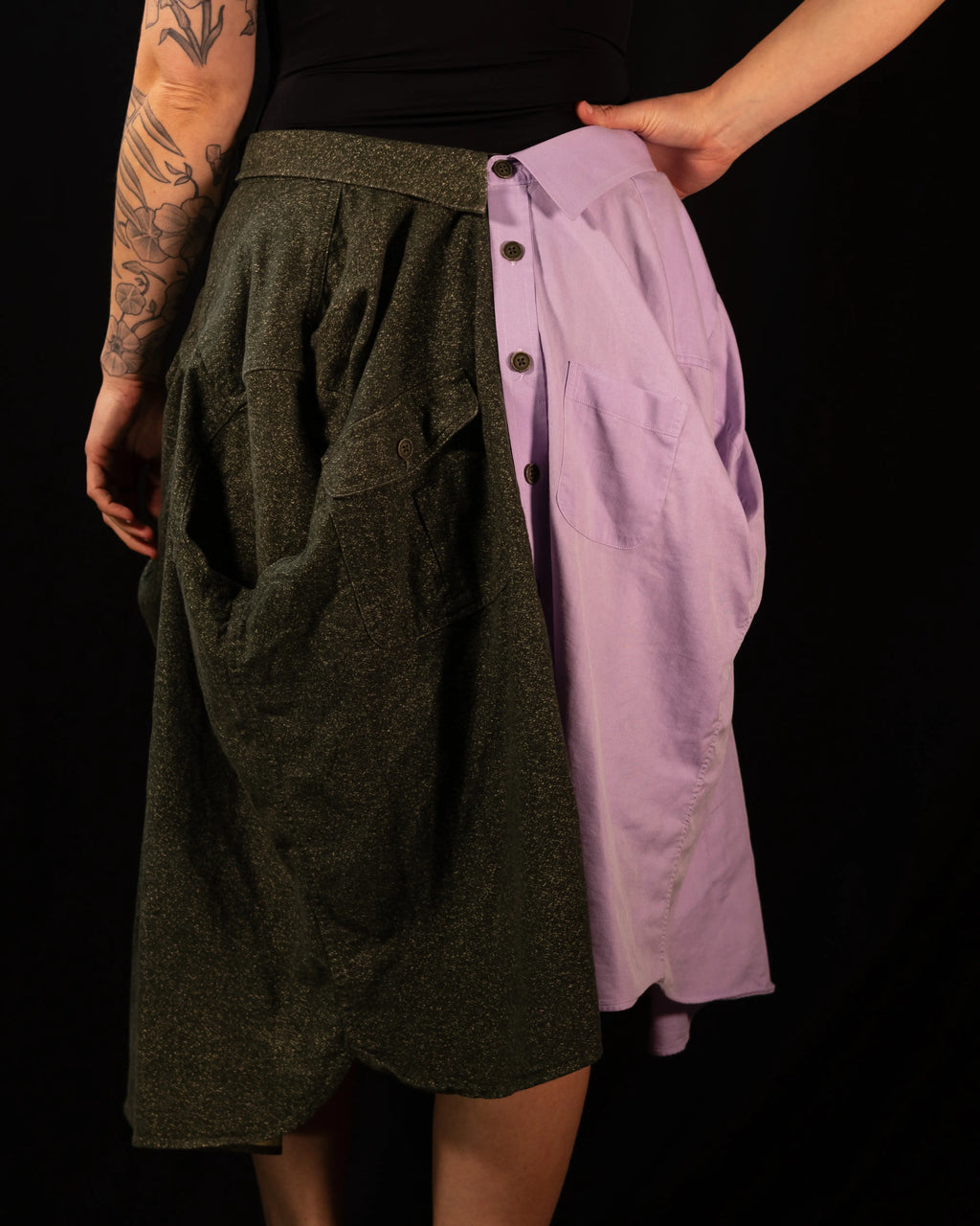 Breve Skirt - Green & Lavender