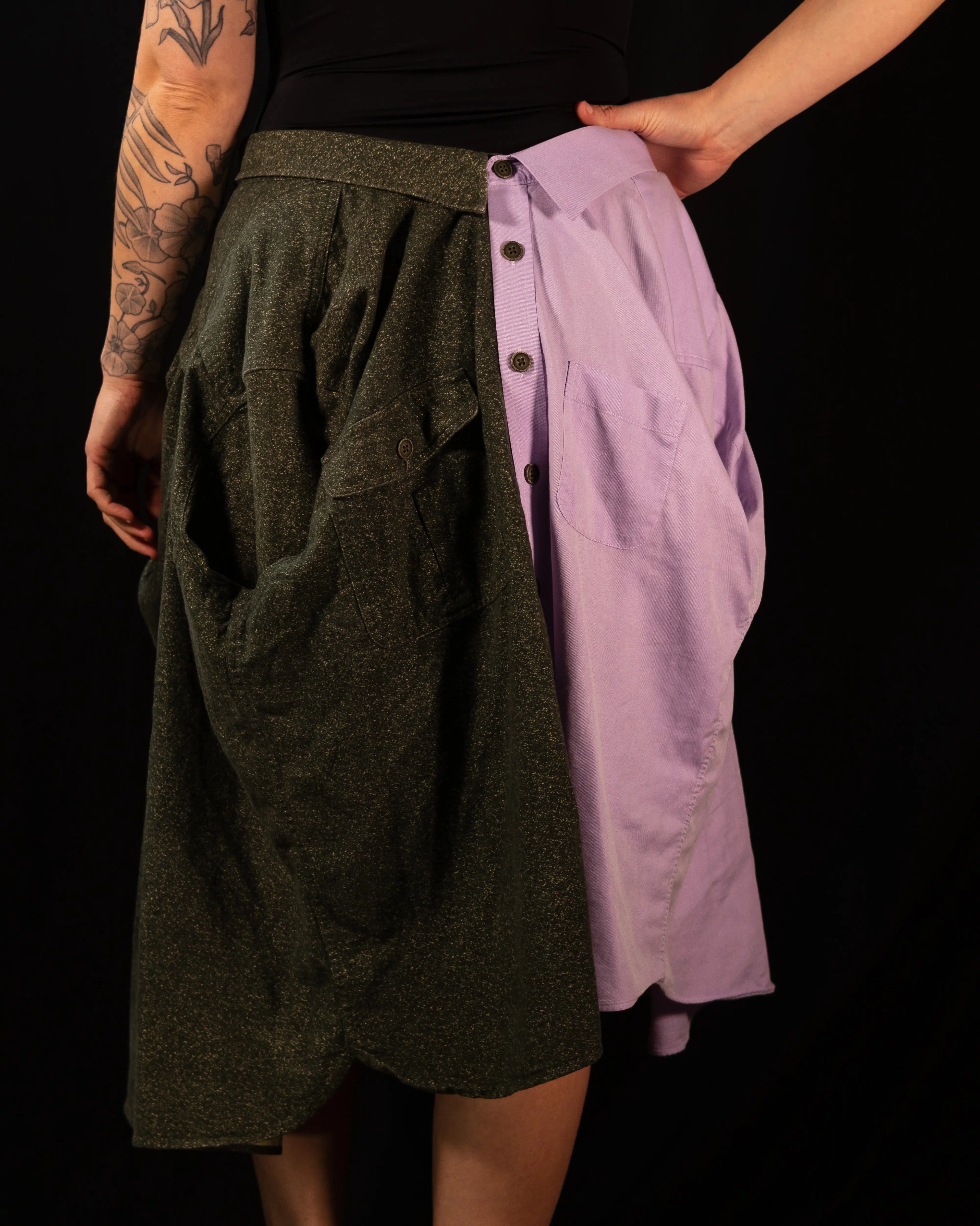 Breve Skirt - Green & Lavender
