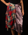 Breve Skirt - Purple Satin & Red/Blue Plaid