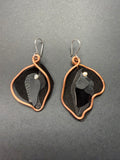 Viva La Vulva - Large Matte Black Leather Earrings