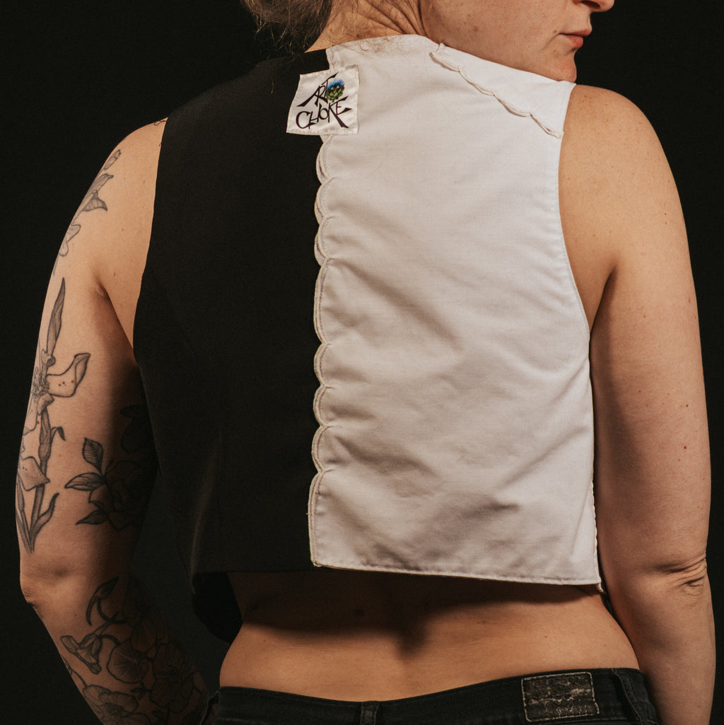 My Eyes are Down Here - Half Half White/Black Vest