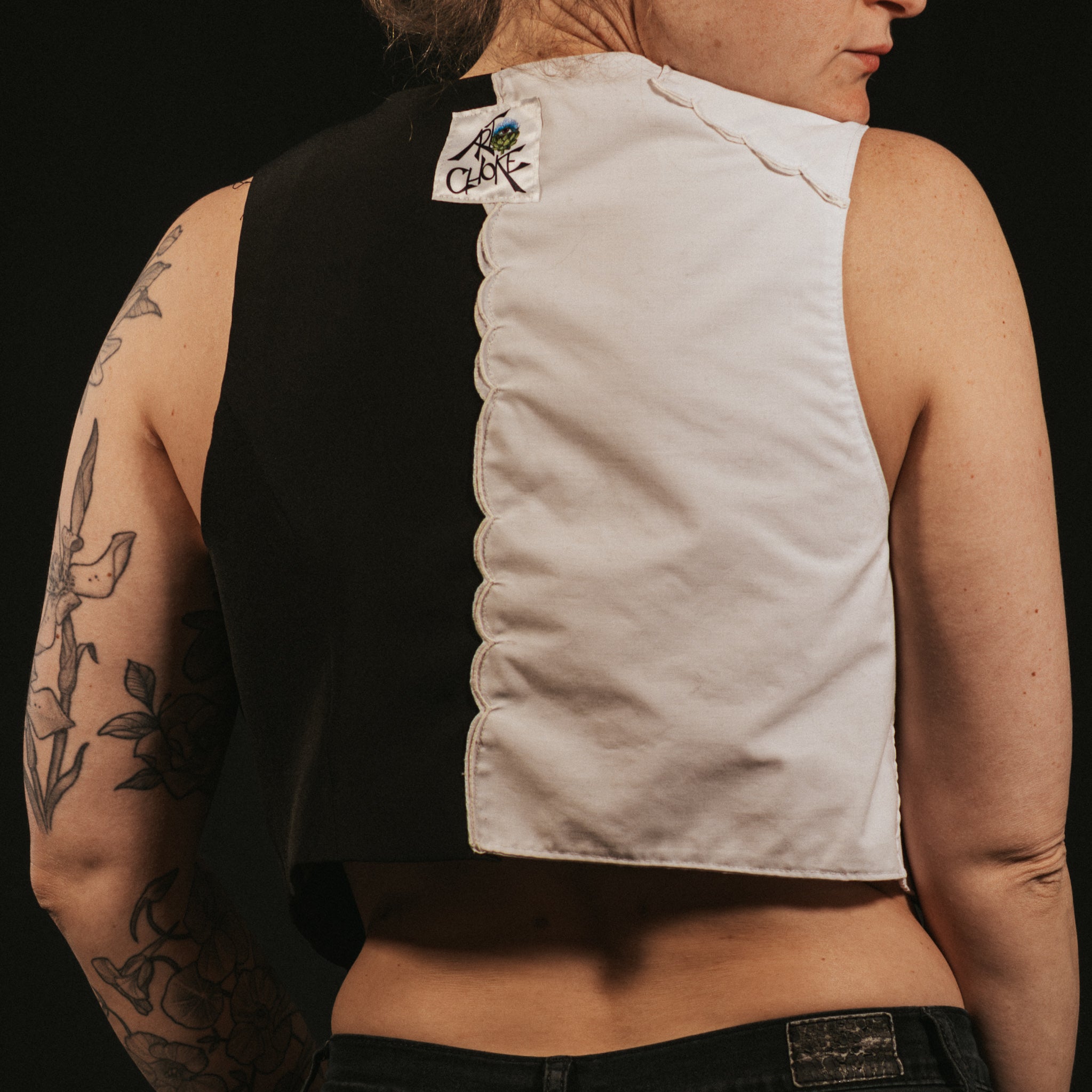 My Eyes are Down Here - Half Half White/Black Vest
