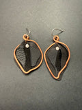 Viva La Vulva - Medium Black Leather Earrings