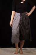 Breve Skirt - Grey & Black Striped